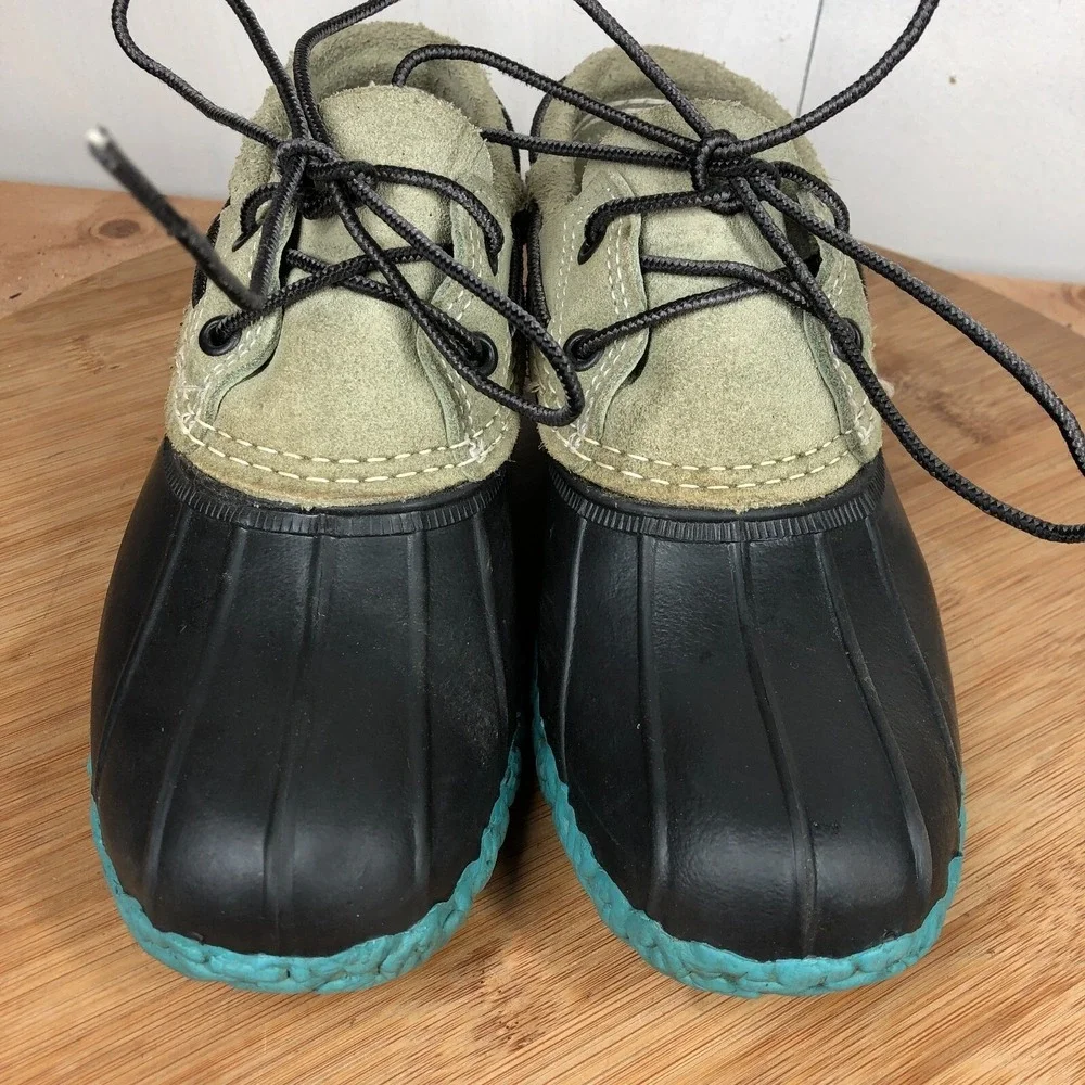 ll Bean moc Boots Womens 6 shoes green blue waterproof ankle boots